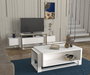 Hanah Home Mueble para TV Blanco y Dorado